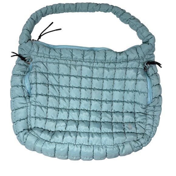 Free People Movement Quilted Large Gym Carryall Tote Bag Light Blue Travel - Picture 1 of 7